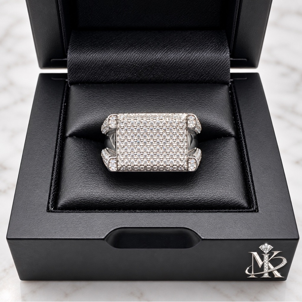 925 Sterling Silver 1.75CTW MOISSANITE Men’s Ring Size 10 or 11
